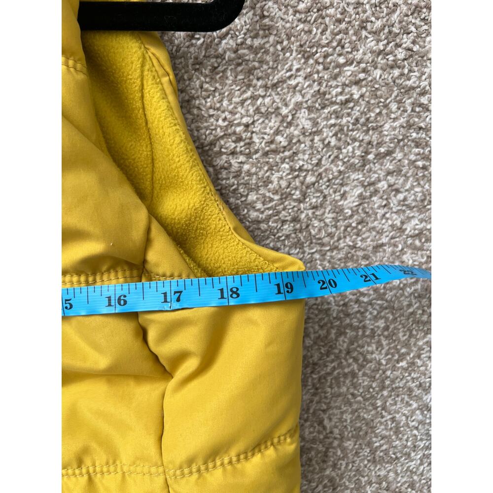 Old Navy Mustard Yellow Puffer Vest Medium M Fleece Lined Sleeveless Jacket Warm - Picture 7 of 8